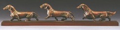 fine bronze Dachshund sculpture by Joy Beckner