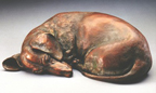 fine bronze Dachshund sculpture by Joy Beckner