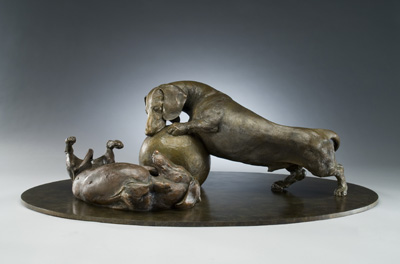 Joy Beckner fine canine sculpture in bronze