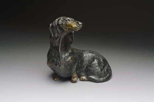 fine bronze Dachshund sculpture in miniature