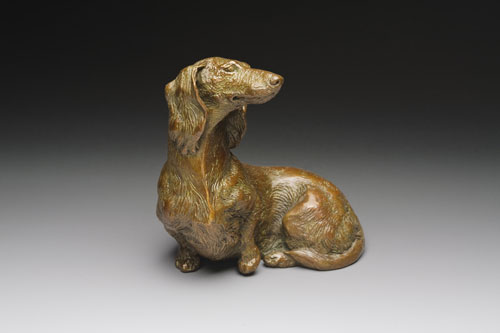 fine bronze Dachshund sculpture in miniature