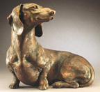 bronze Dachshund sculpture