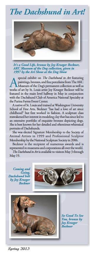 Sirius, Newsletter of the American Kennel Club Museum of the Dog page 3 article