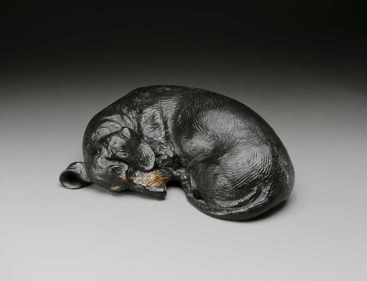 Dreaming of Tomatoes 1:6 Scale Wire Dachshund Sculpture in bronze by Sculpted Joy Beckner