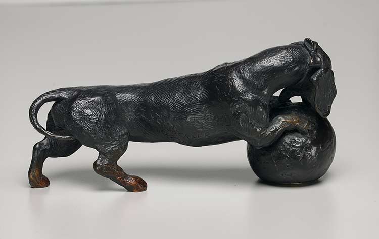 Her Life's a Ball! 1:6 Scale Smooth Dachshund Bronze Sculpture by Joy Beckner