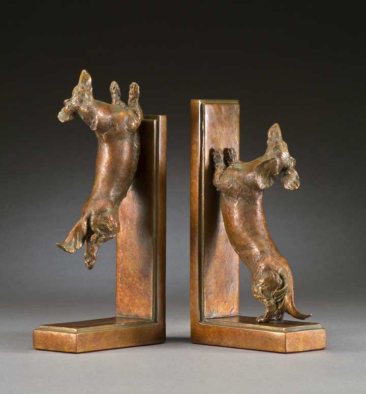 Squirrel Season 1:6 Scale Long Dachshund Bronze Sculpture Bookends