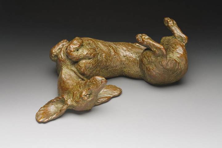 Sunnyside Up 1:6 Scale Long Dachshund Bronze Sculpture by Joy Beckner