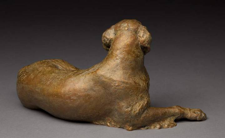 Golden Retreiver Sculpture in bronze by Joy Beckner view 4