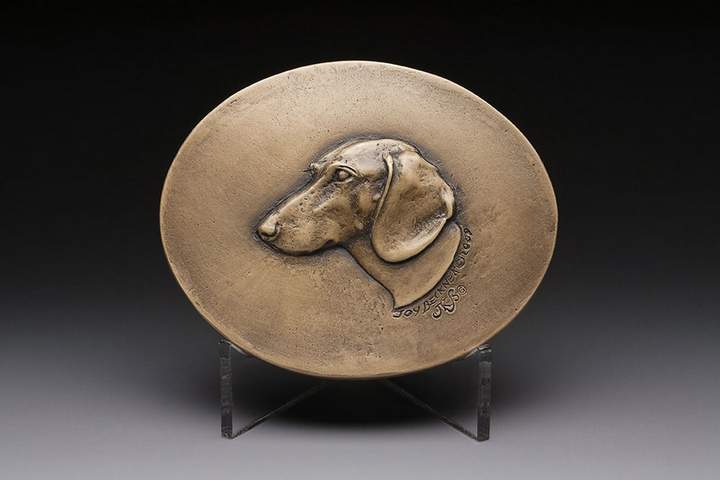 Inspiration Smooth Canine Medallic Art in Bronze by Joy Beckner Artist