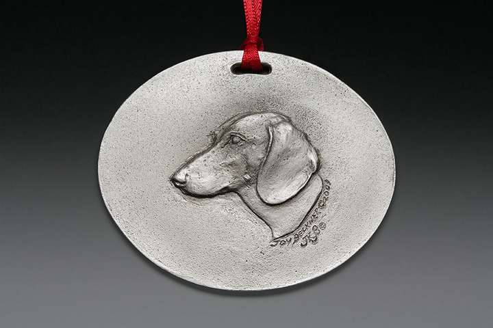 Inspiration Smooth Canine Medallic Art in Pewter by Joy Beckner Artist