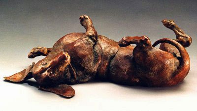 A Good Life bronze Dachshund Sculpture by Joy Beckner