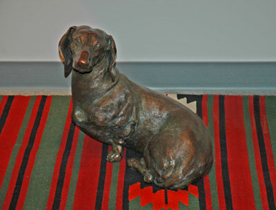 So Good To See You by Joy Beckner bronze Dachshund sculpture Dunnegan Gallery