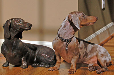 Joy Beckner fine bronze canine sculpture