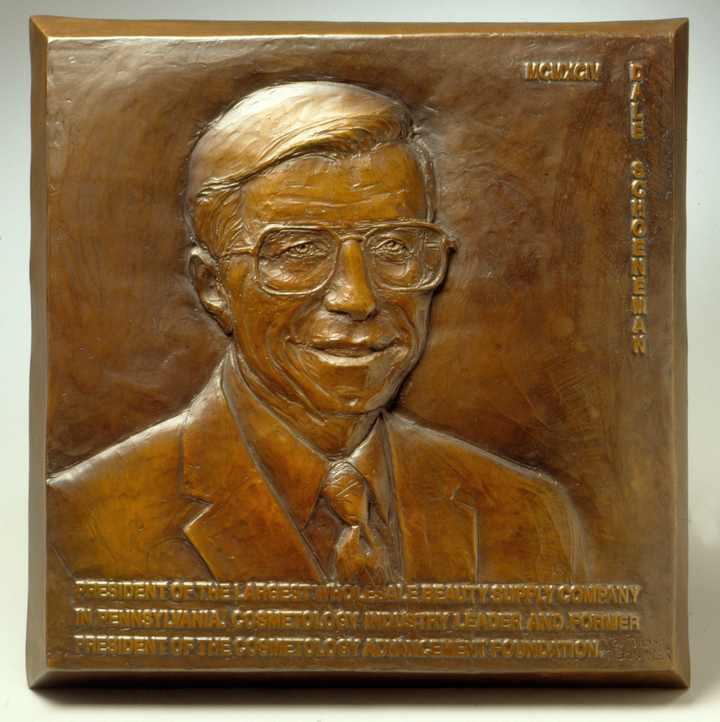 National Cosmetology Association Hall of Fame Dale Schoeneman Human Bronze Sculpture by Joy Beckner