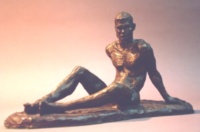 Early Years - “Mark” a hand painted plaster sculpture by Joy Beckner