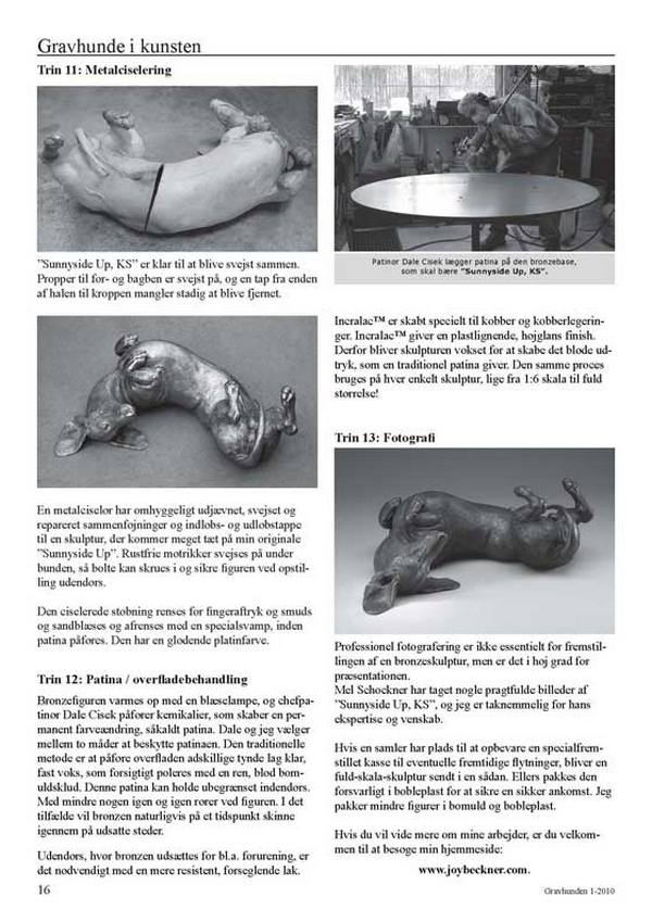 DGK Gravhunden - The Danish Dachshund Club Magazine, "Clay to Collector" Joy Beckner article